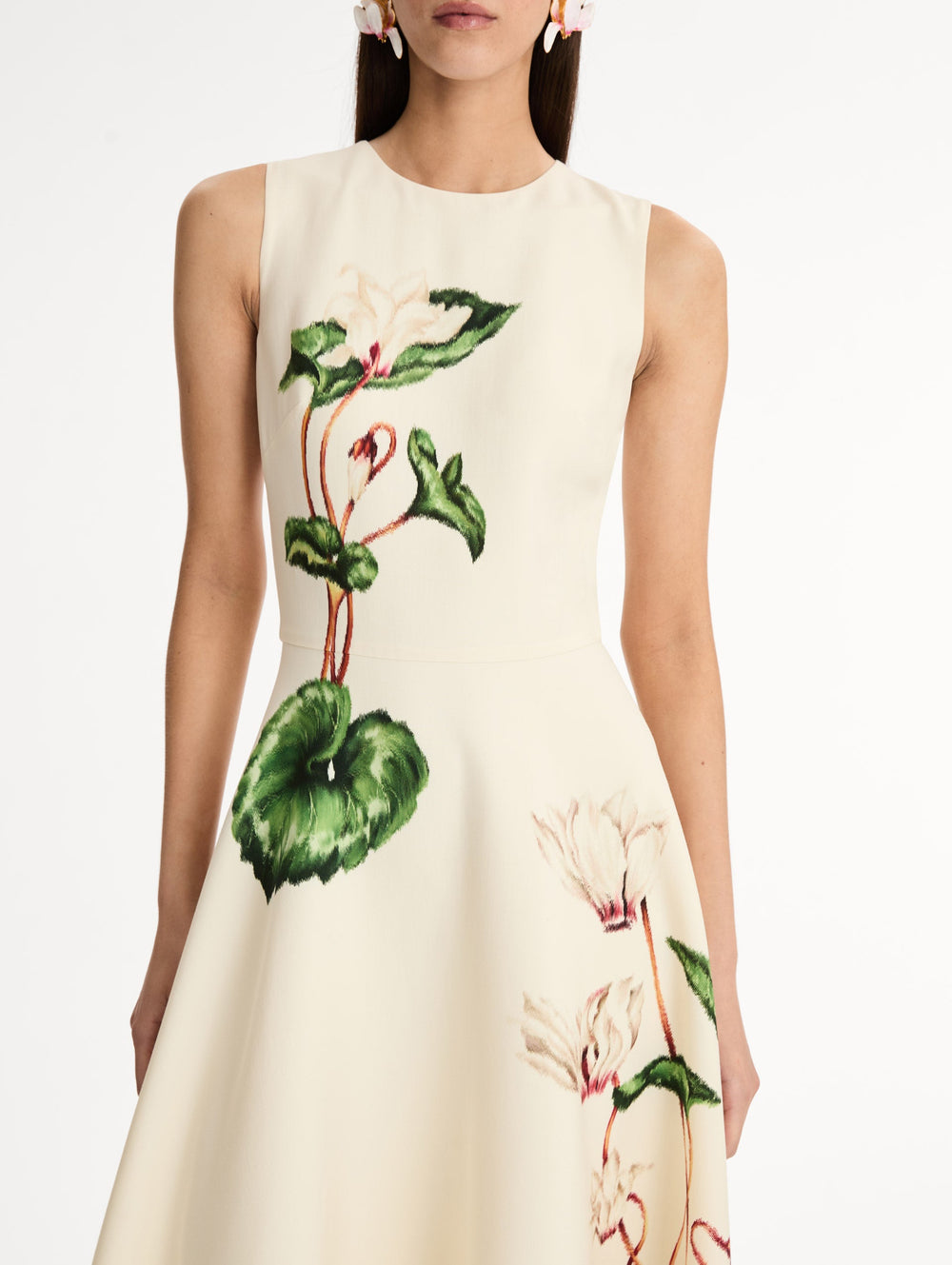 Oscar de la Renta Chiné Cyclamen Wool Dress