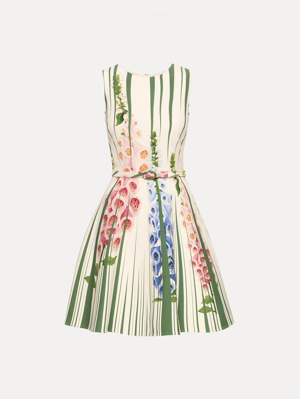 Oscar de la Renta Foxglove Trompe L’oeil Dress