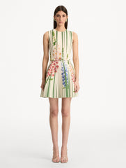 Oscar de la Renta Foxglove Trompe L’oeil Dress
