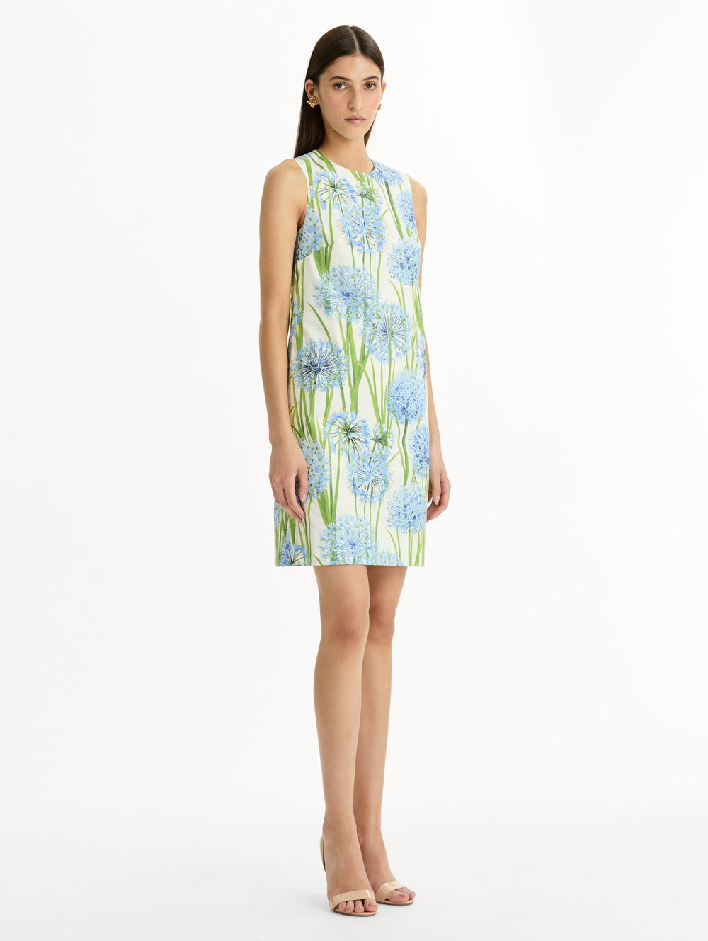 Oscar de la Renta Allium Cotton Poplin Sleeveless Shift Dress