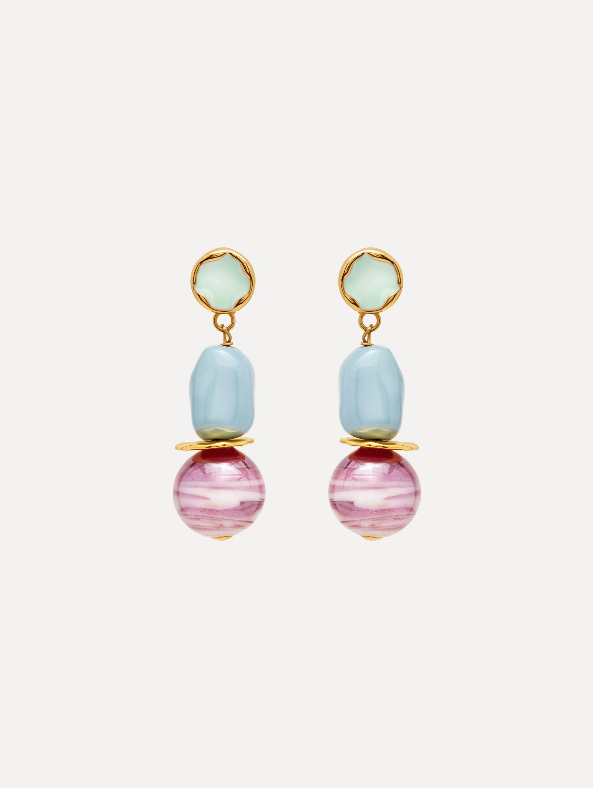 Oscar de la Renta Sea Glass Drop Clip-On Earrings
