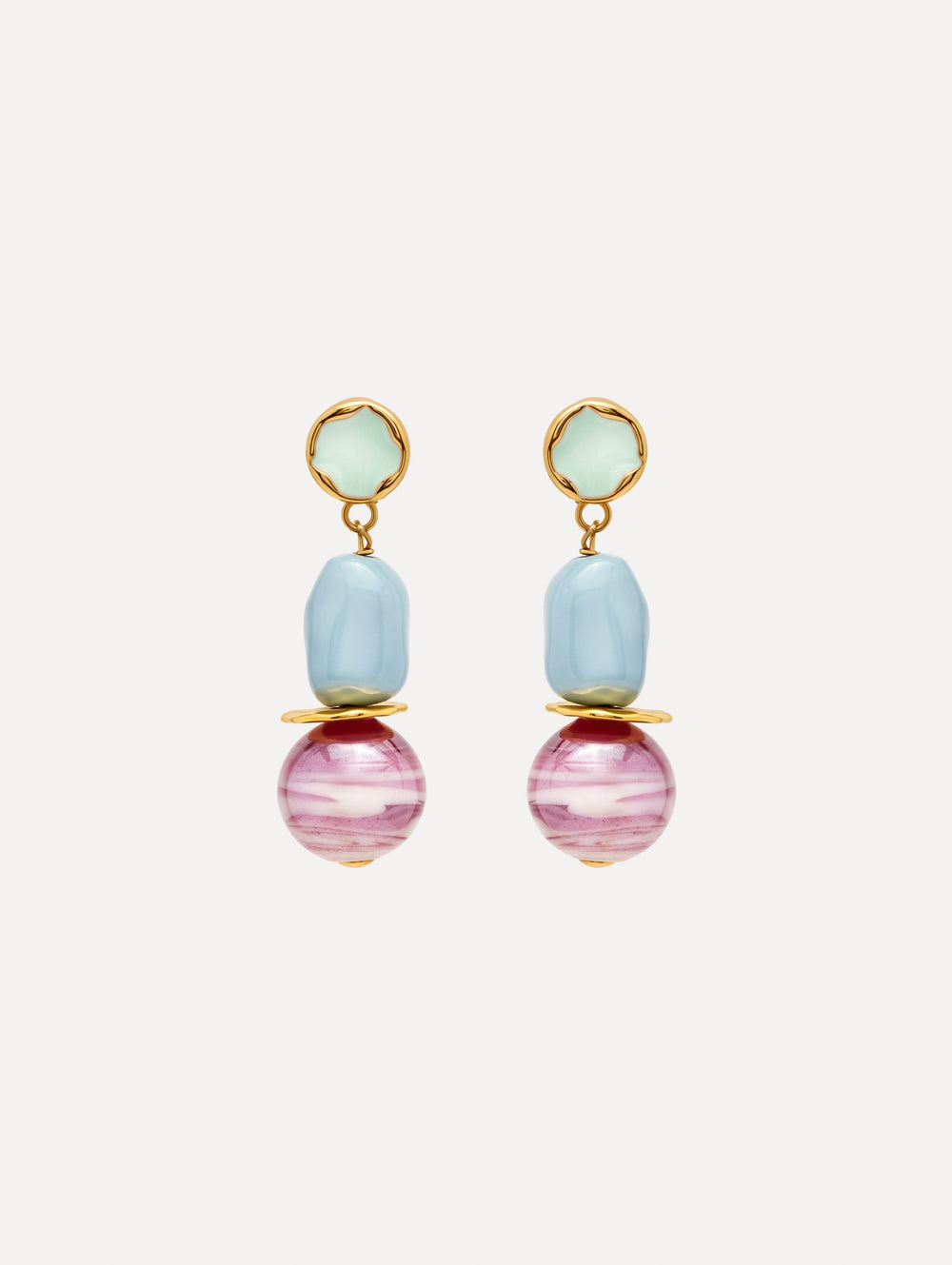 Oscar de la Renta Sea Glass Drop Clip-On Earrings