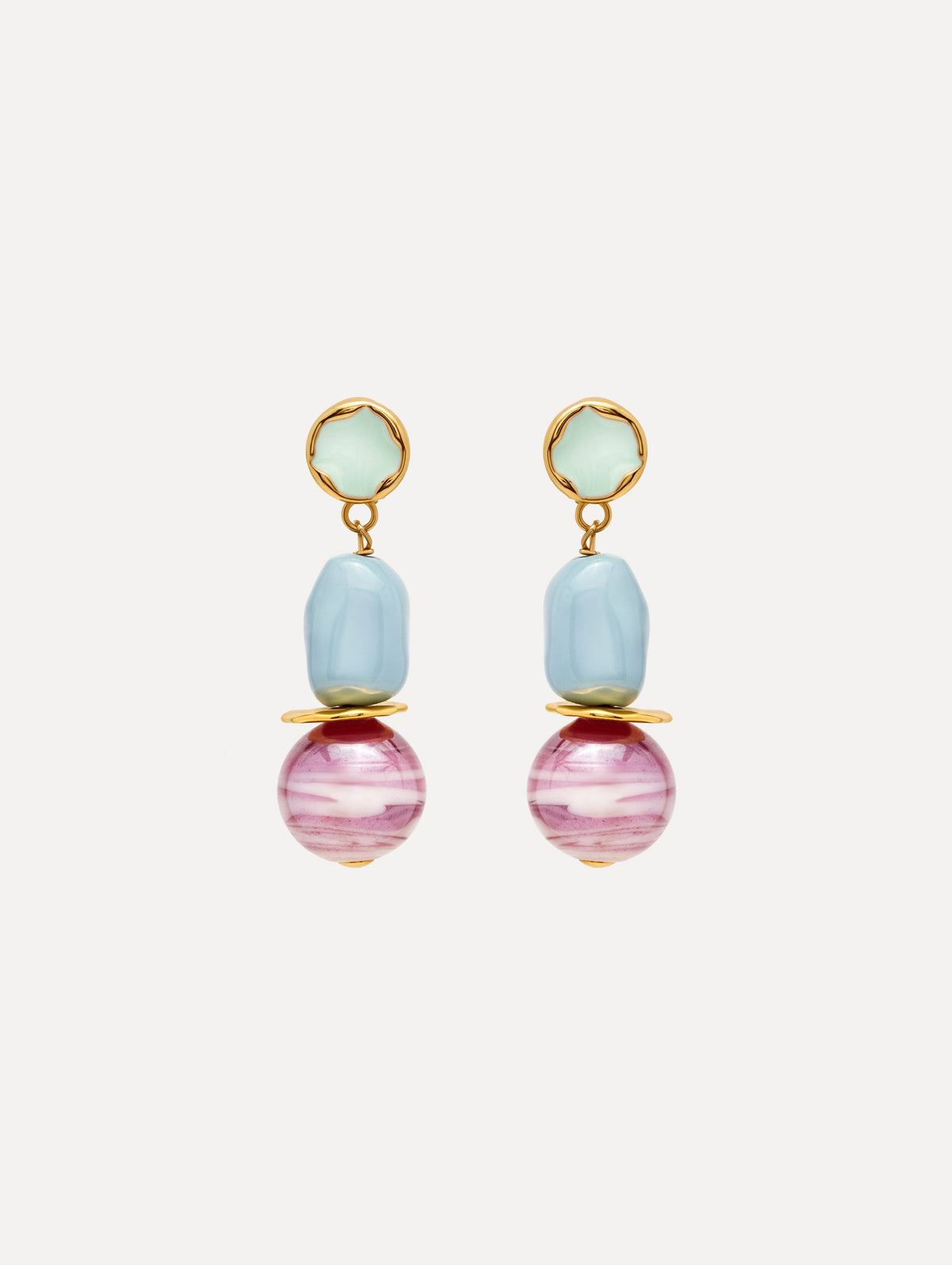 Oscar de la Renta Sea Glass Drop Clip-On Earrings