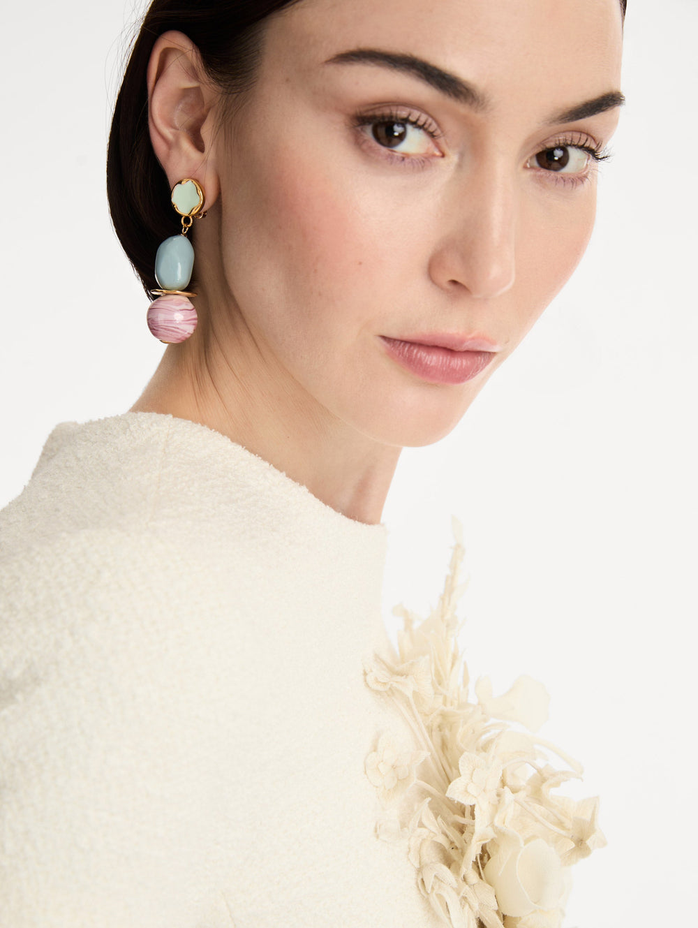 Oscar de la Renta Sea Glass Drop Clip-On Earrings