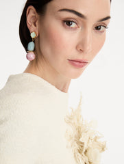 Oscar de la Renta Sea Glass Drop Clip-On Earrings