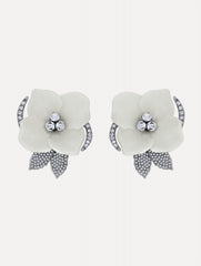 Oscar de la Renta Pearl Blossom Clip-On Earrings