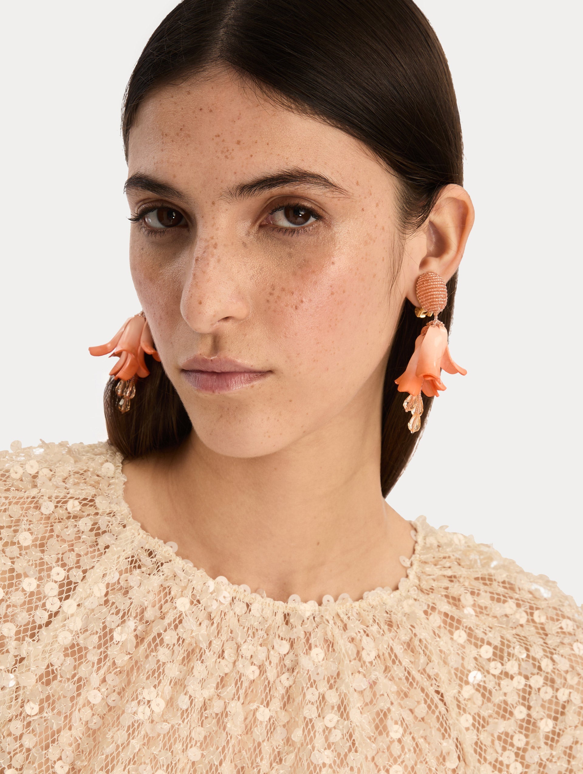Oscar de la Renta Impatiens Clip-On Earrings