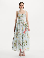 Oscar de la Renta Dominican Mixed-Floral Guipure Cocktail Dress