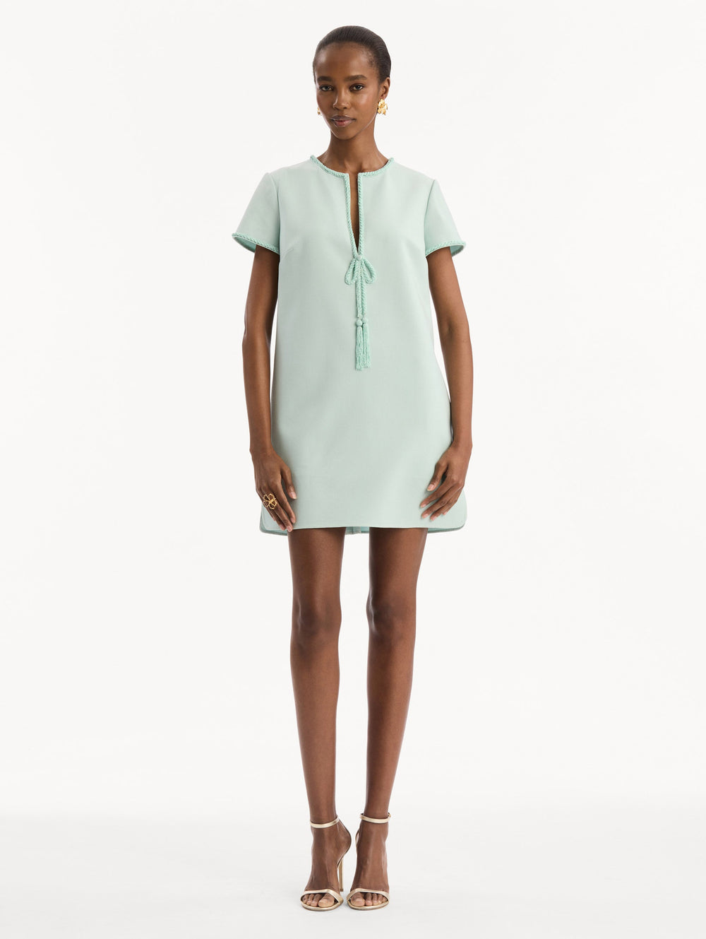 Oscar de la Renta Beaded Bow-Detail Shift Dress