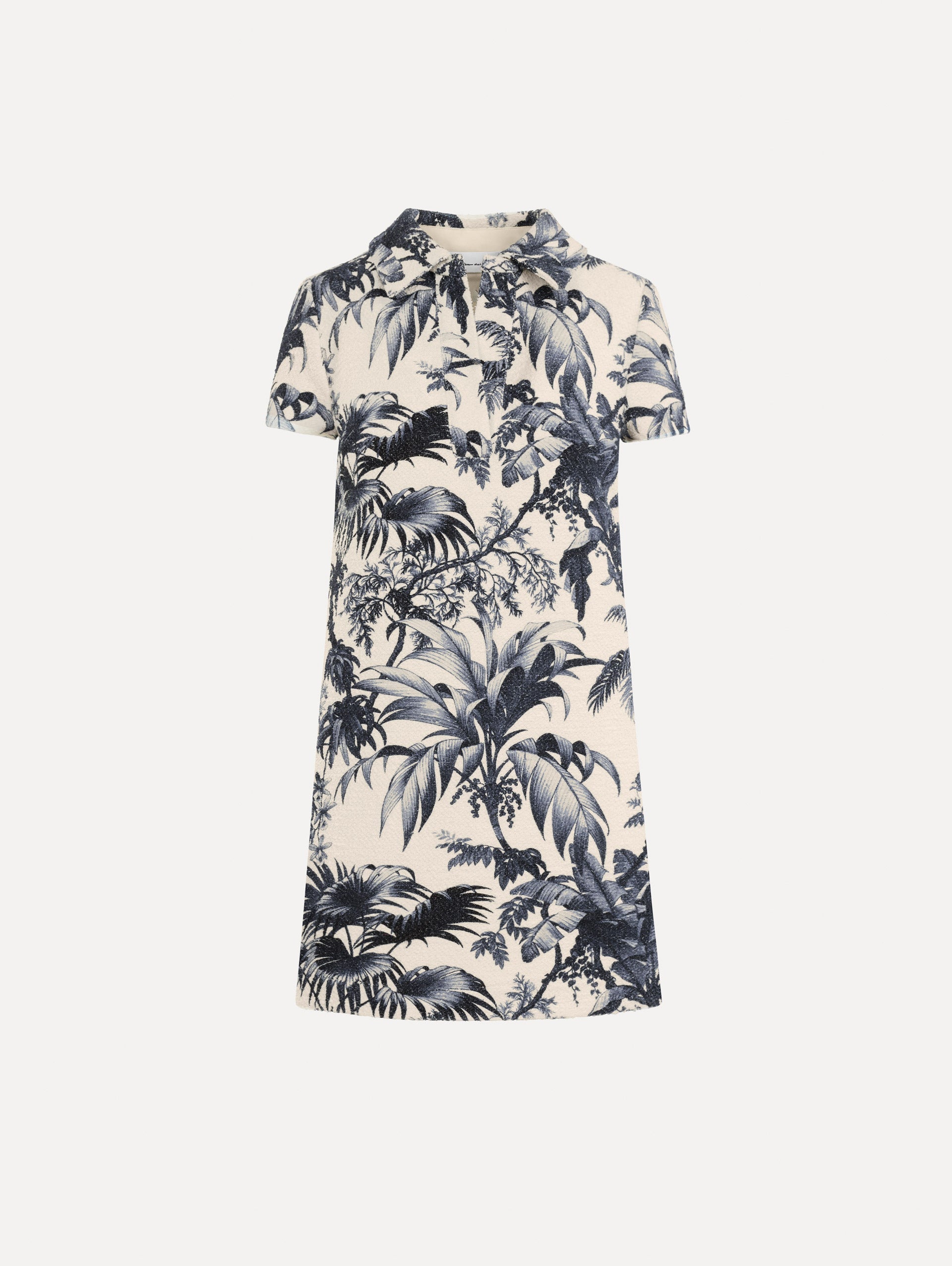 Oscar de la Renta Chiné Palm Leaves Shift Dress
