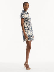Oscar de la Renta Chiné Palm Leaves Shift Dress