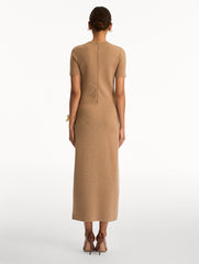 Oscar de la Renta Foxglove Embroidered Knit Dress