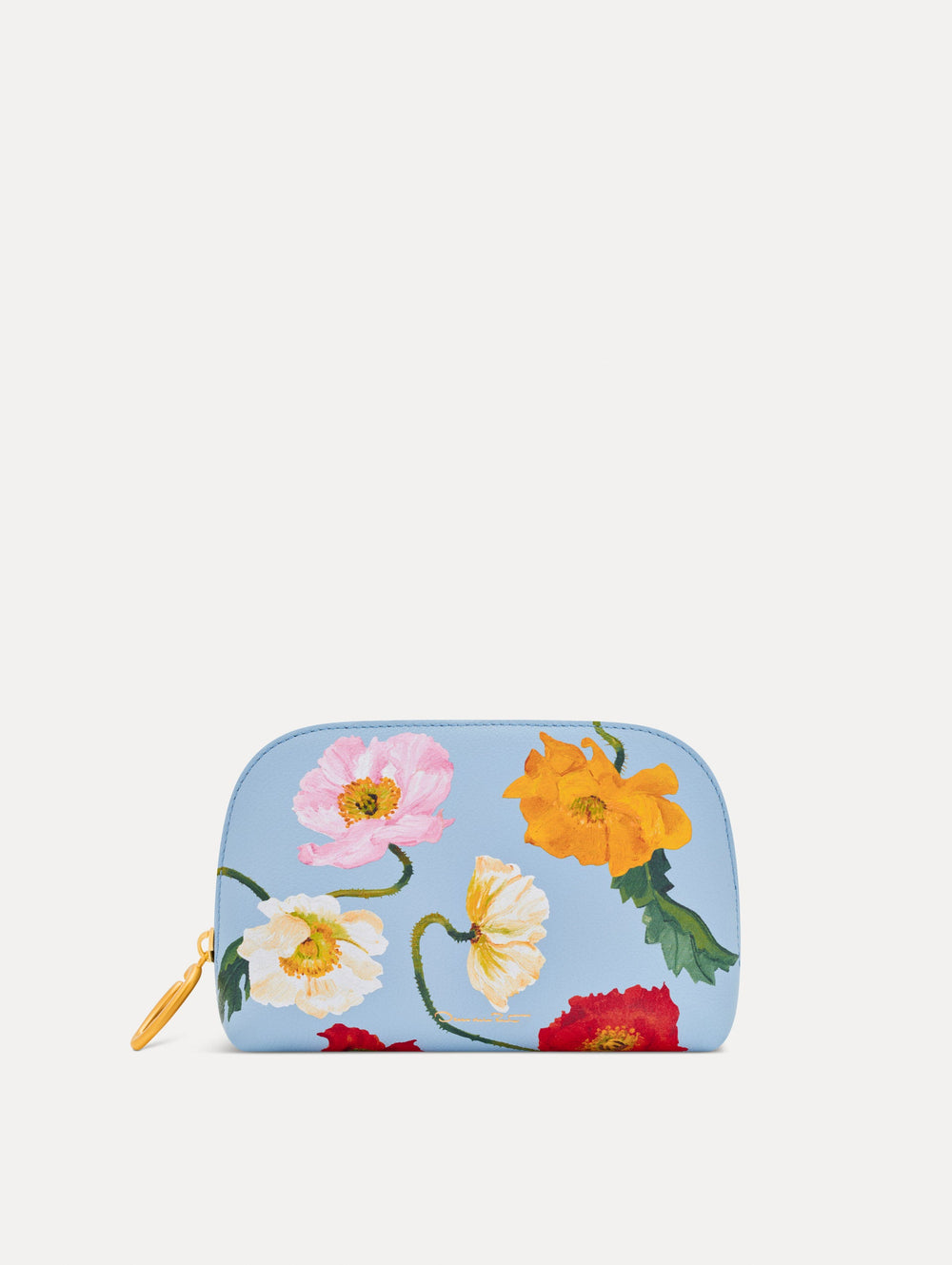 Oscar de la Renta Poppy-Printed Small Cosmetic Case