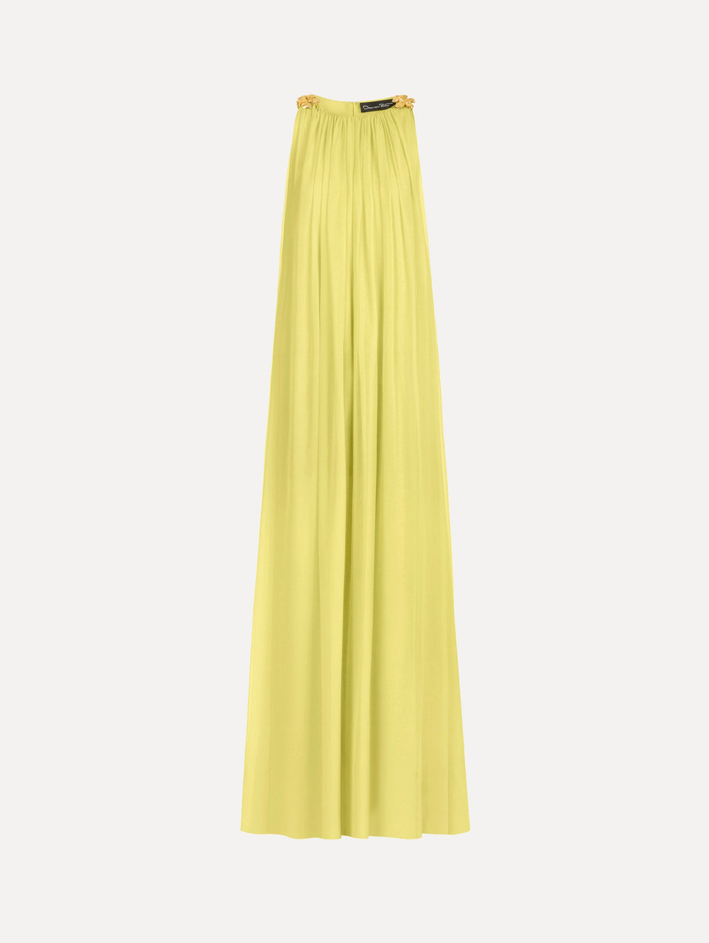 Oscar de la Renta Hibiscus-Detail Silk Chiffon Caftan