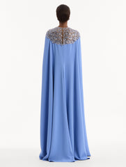 Oscar de la Renta Crystal & Glass Embroidered Caftan