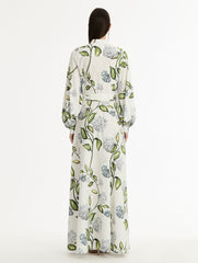 Oscar de la Renta Porcelain Flower Cotton Poplin Caftan