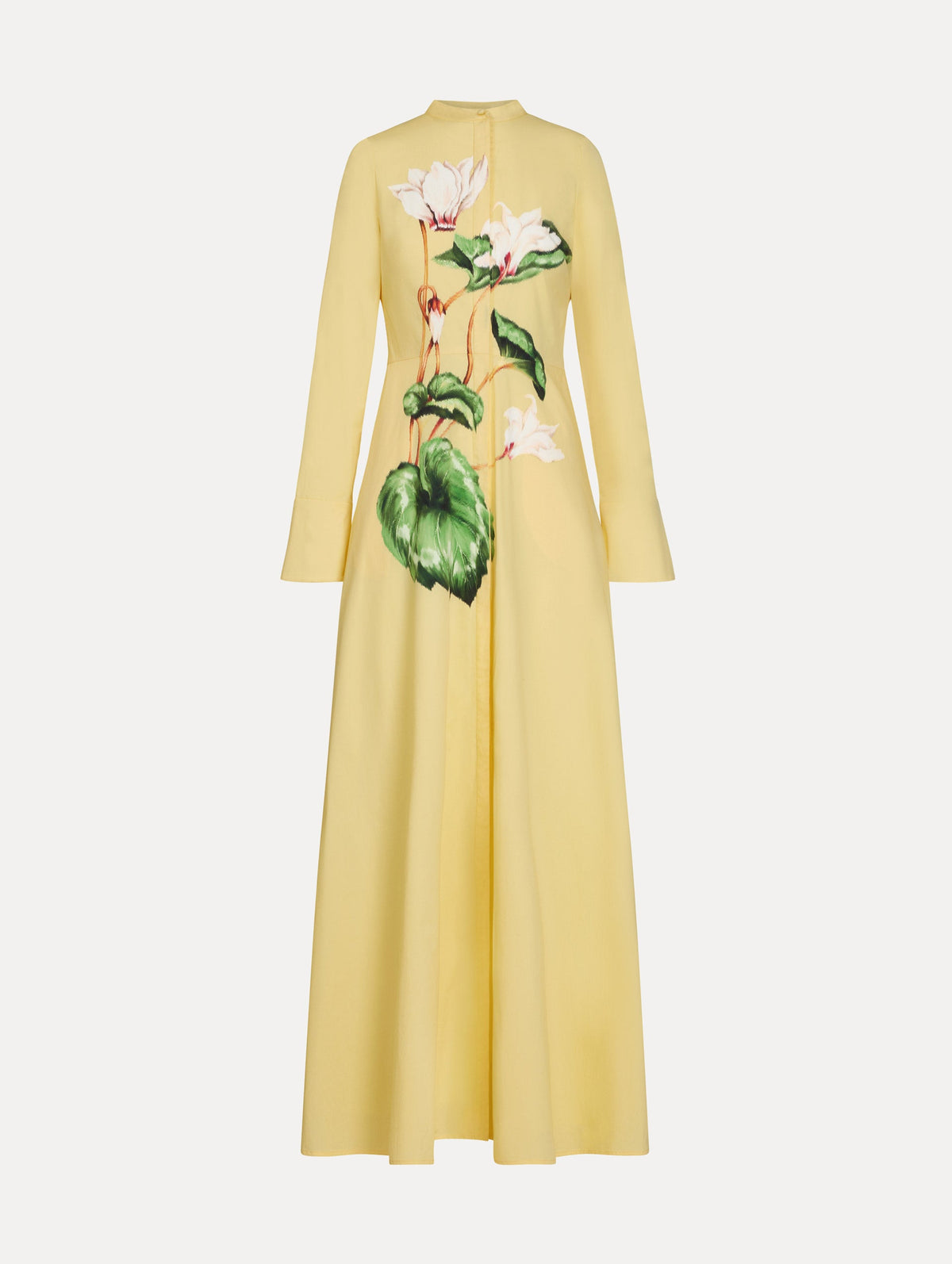Oscar de la Renta Chiné Cyclamen Cotton Poplin Caftan