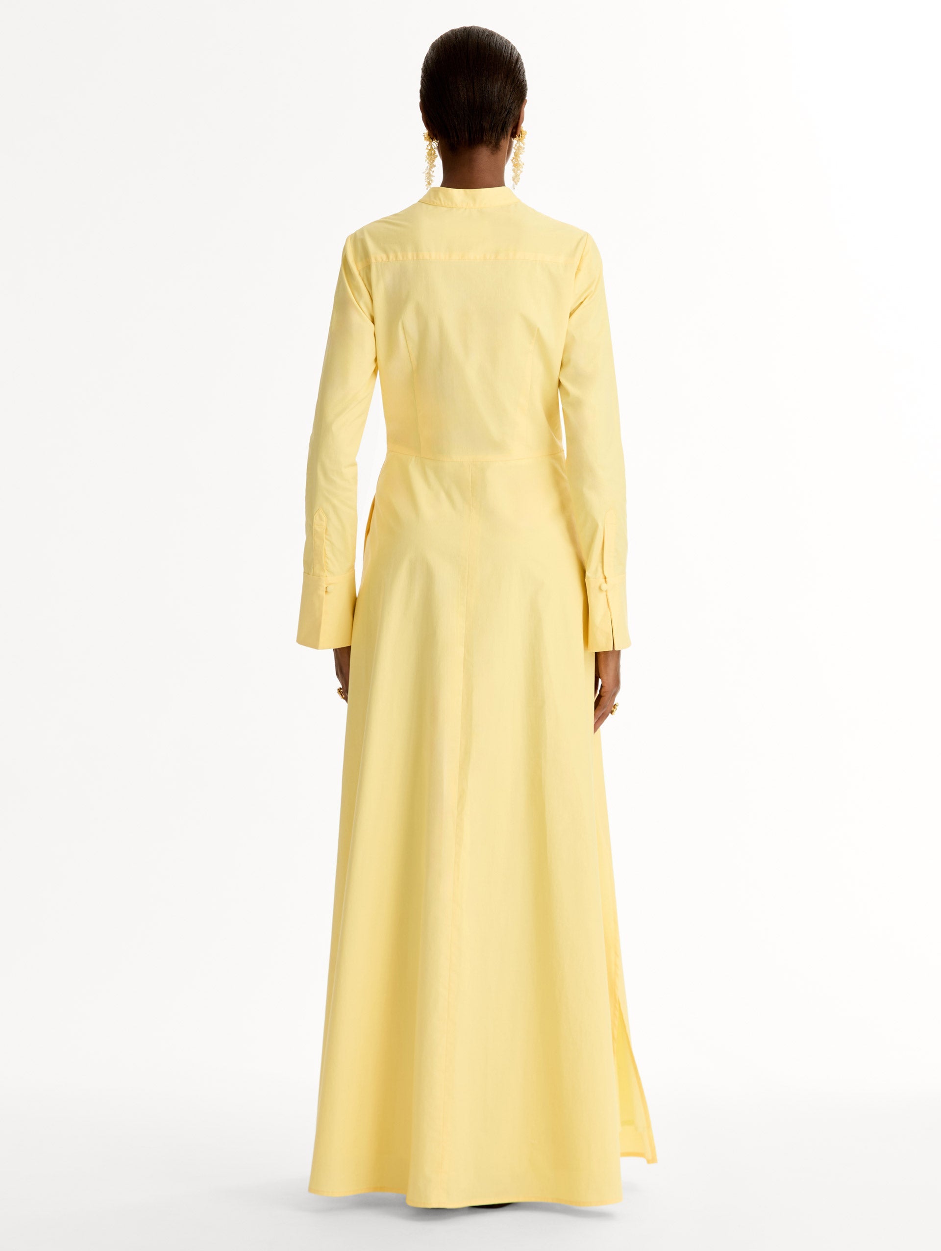Oscar de la Renta Chiné Cyclamen Cotton Poplin Caftan