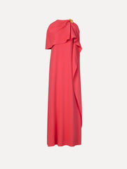 Oscar de la Renta Hibiscus Brooch Georgette Caftan