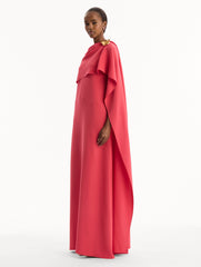 Oscar de la Renta Hibiscus Brooch Georgette Caftan