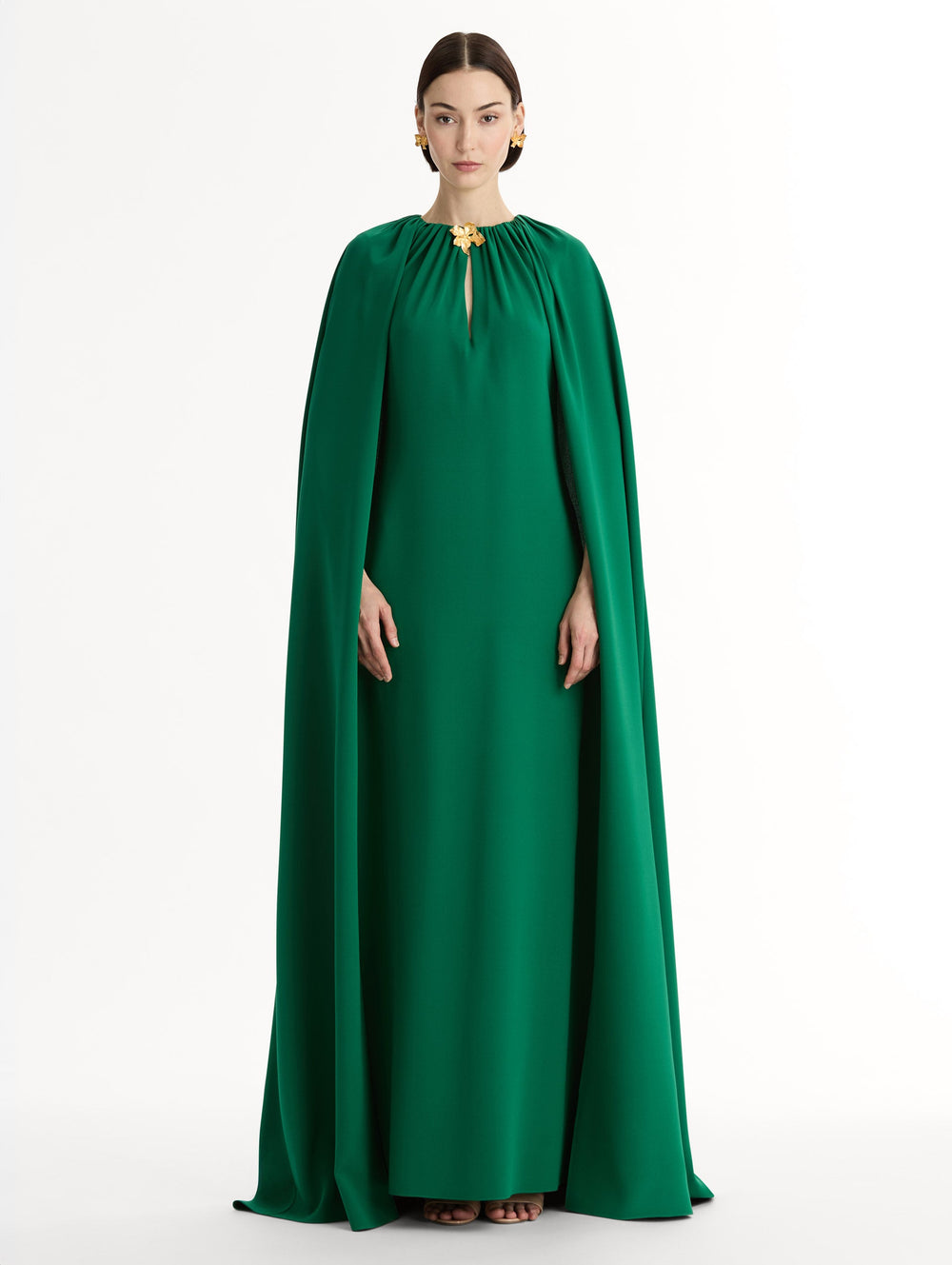 Oscar de la Renta Cyclamen-Detailed Georgette Caftan