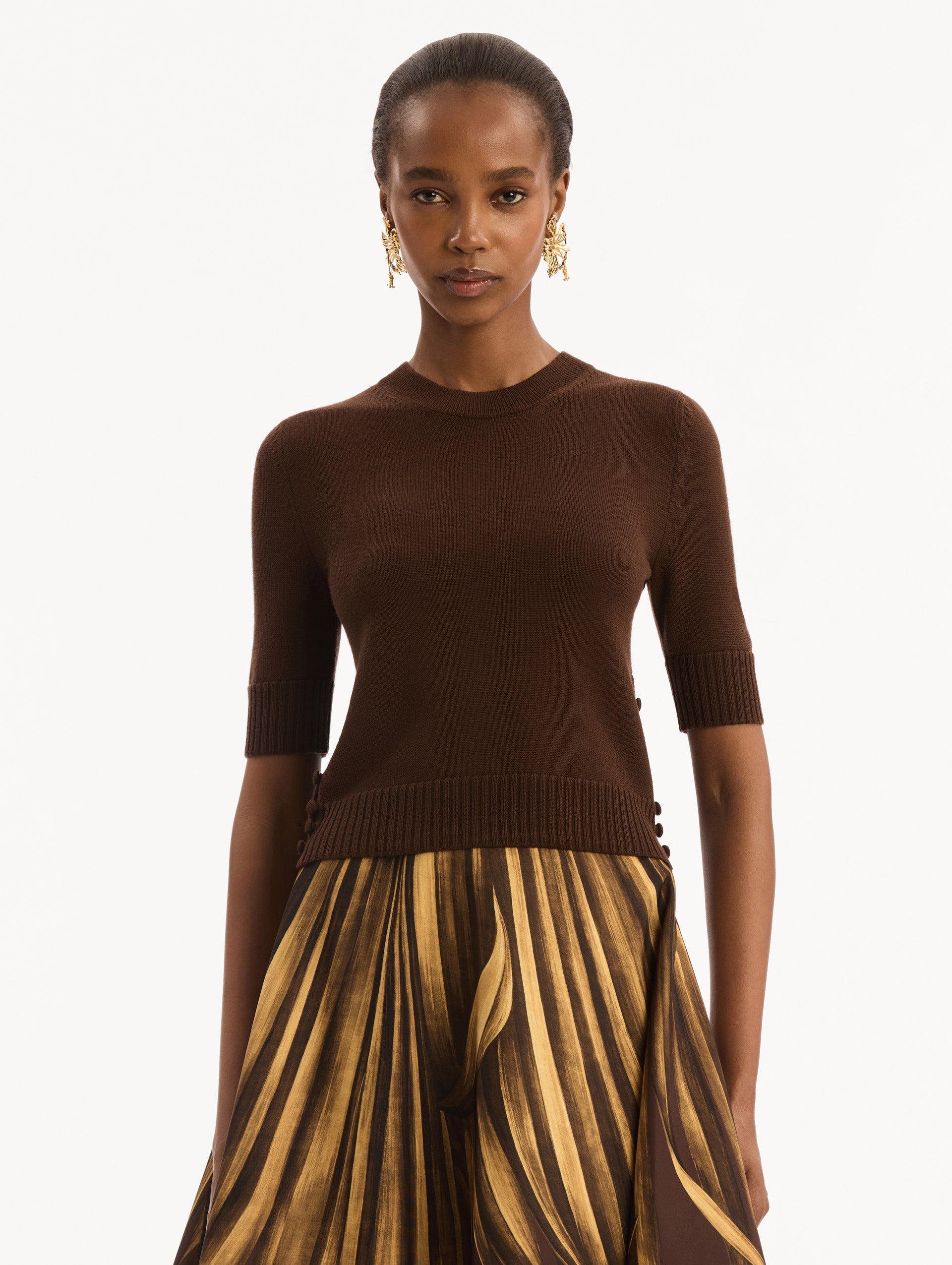 Oscar de la Renta Button-Detail Pullover