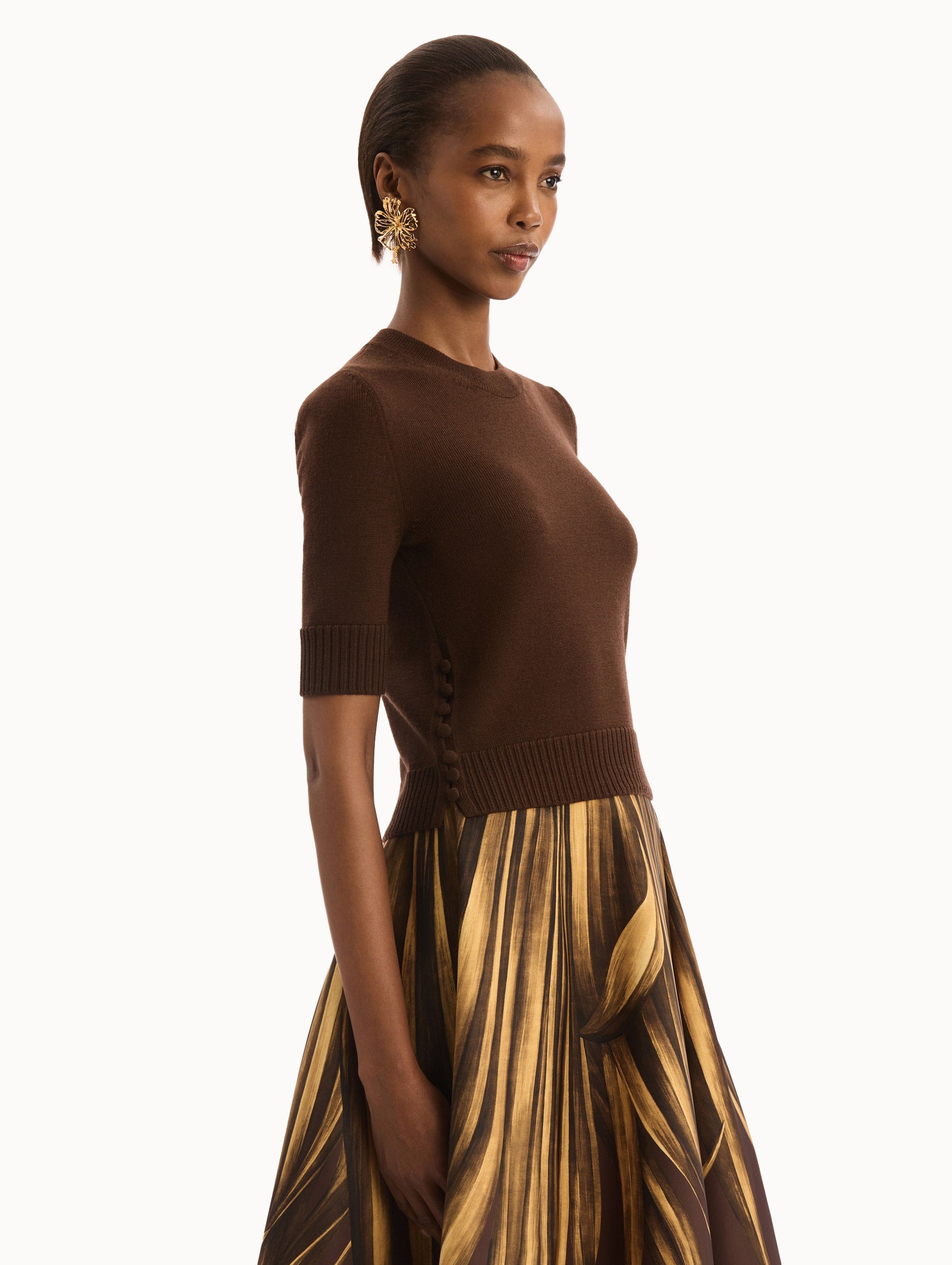 Oscar de la Renta Button-Detail Pullover