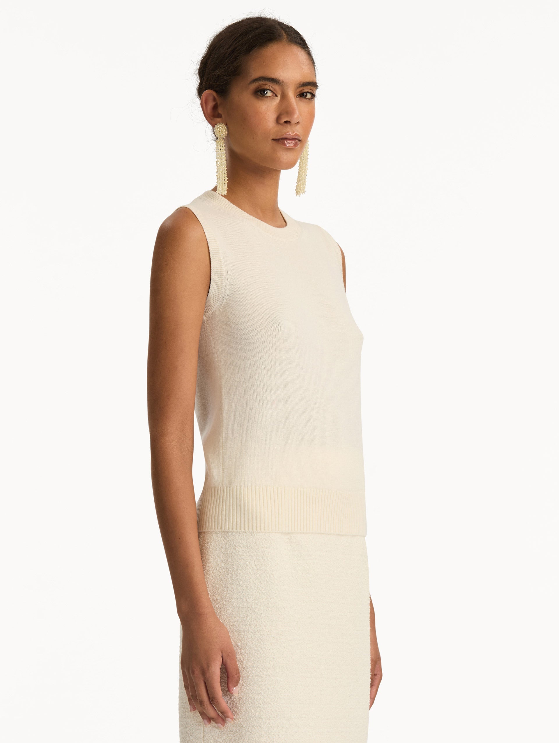 Oscar de la Renta Virgin Wool Tank