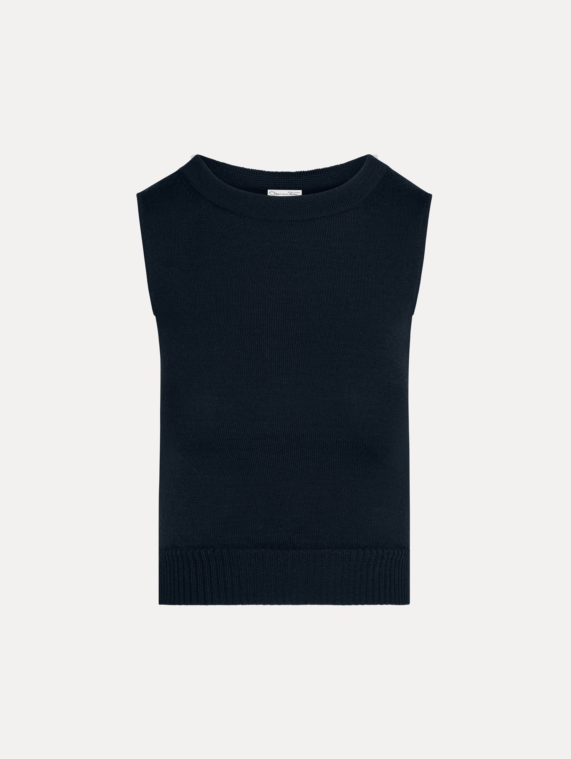 Oscar de la Renta Wool Cropped Tank