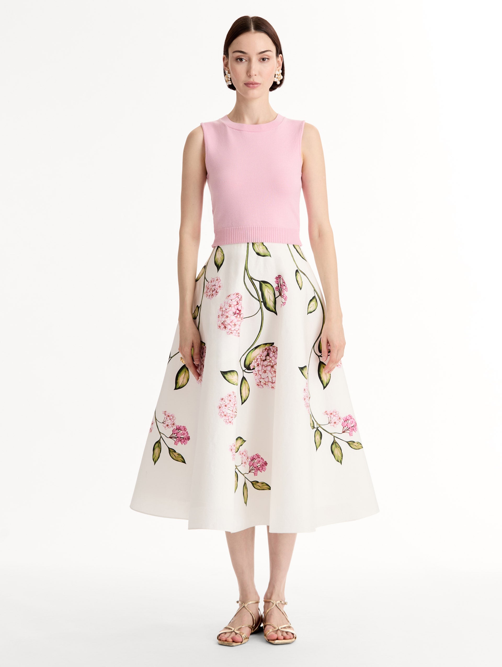 Oscar de la Renta Wool Cropped Tank