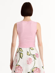 Oscar de la Renta Wool Cropped Tank