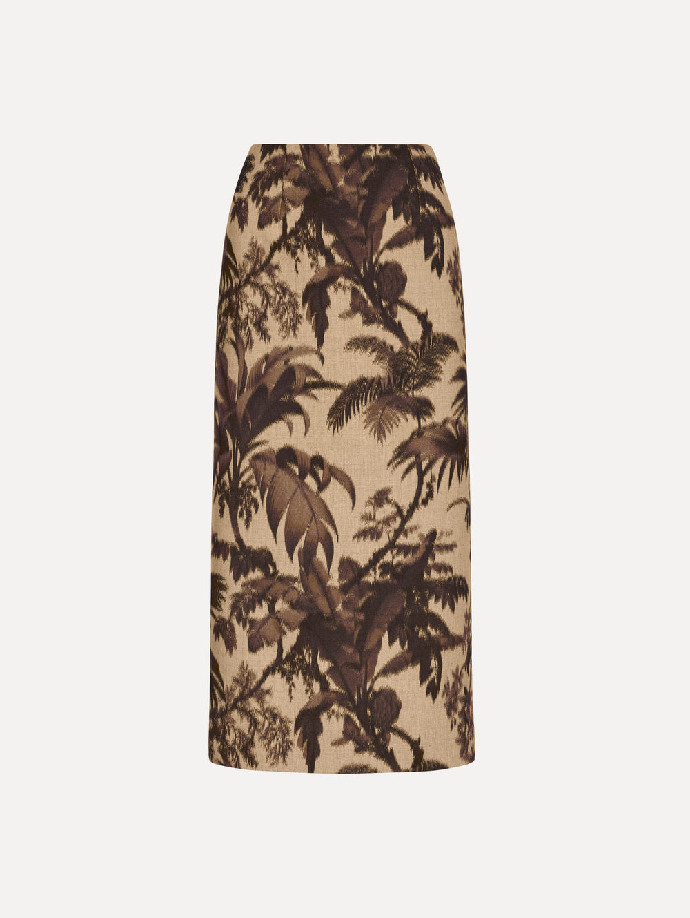 Oscar de la Renta Chiné Palm Leaves Pencil Skirt