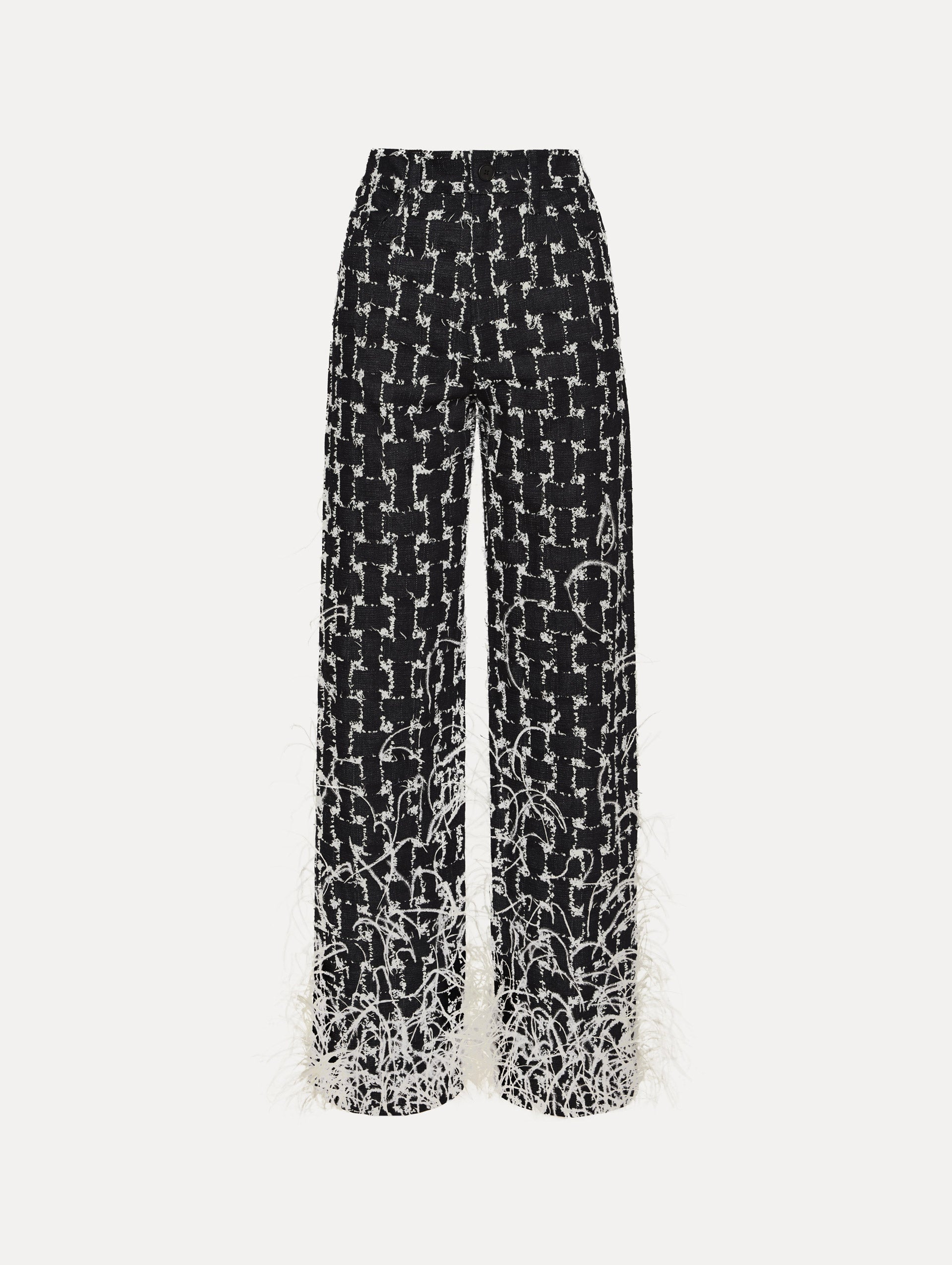 Oscar de la Renta Woven Denim Jacquard Pant