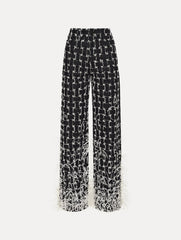Oscar de la Renta Woven Denim Jacquard Pant