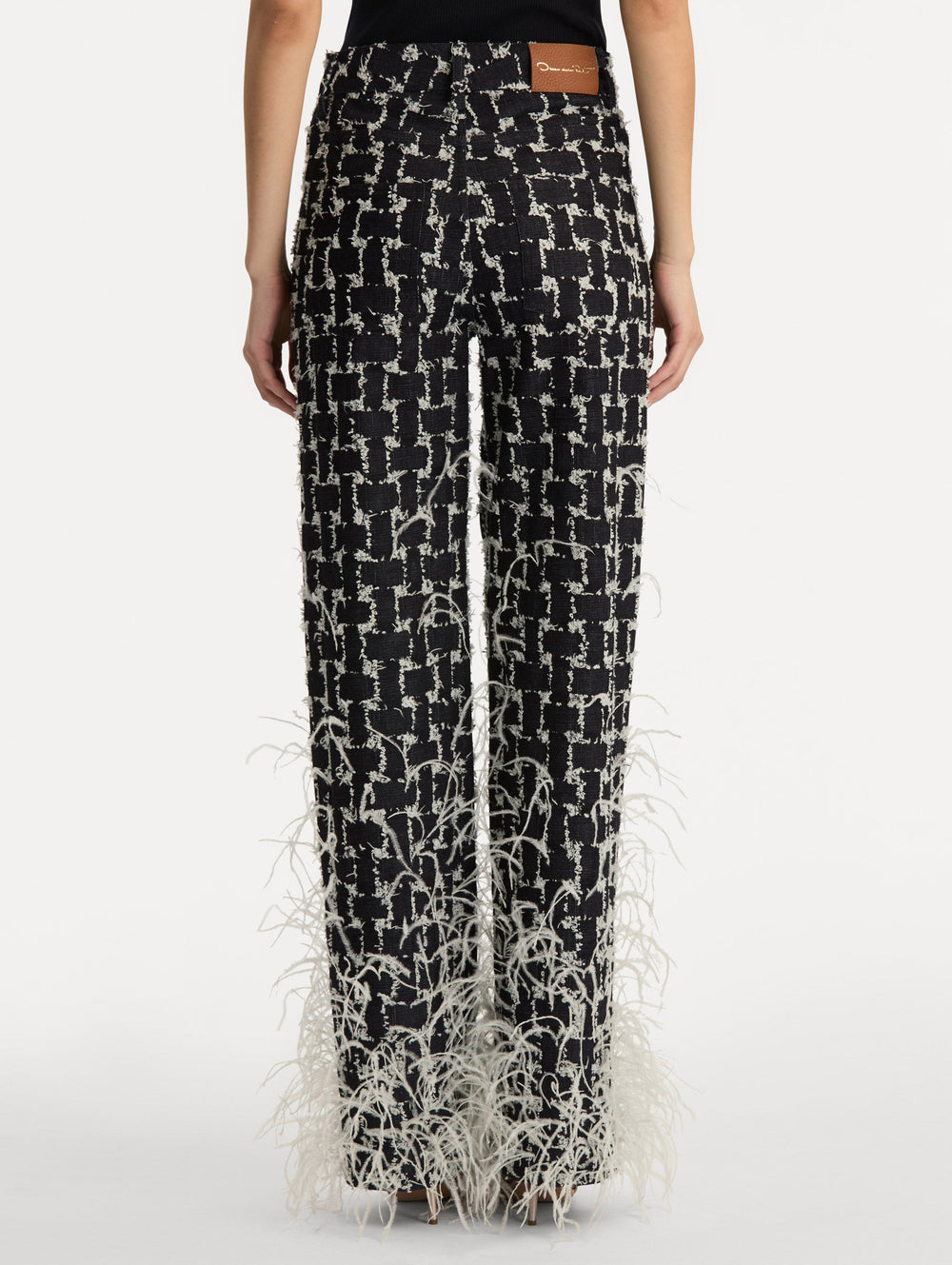 Oscar de la Renta Woven Denim Jacquard Pant