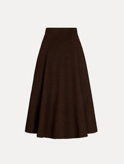 Oscar de la Renta Wool Tweed Pleated Skirt