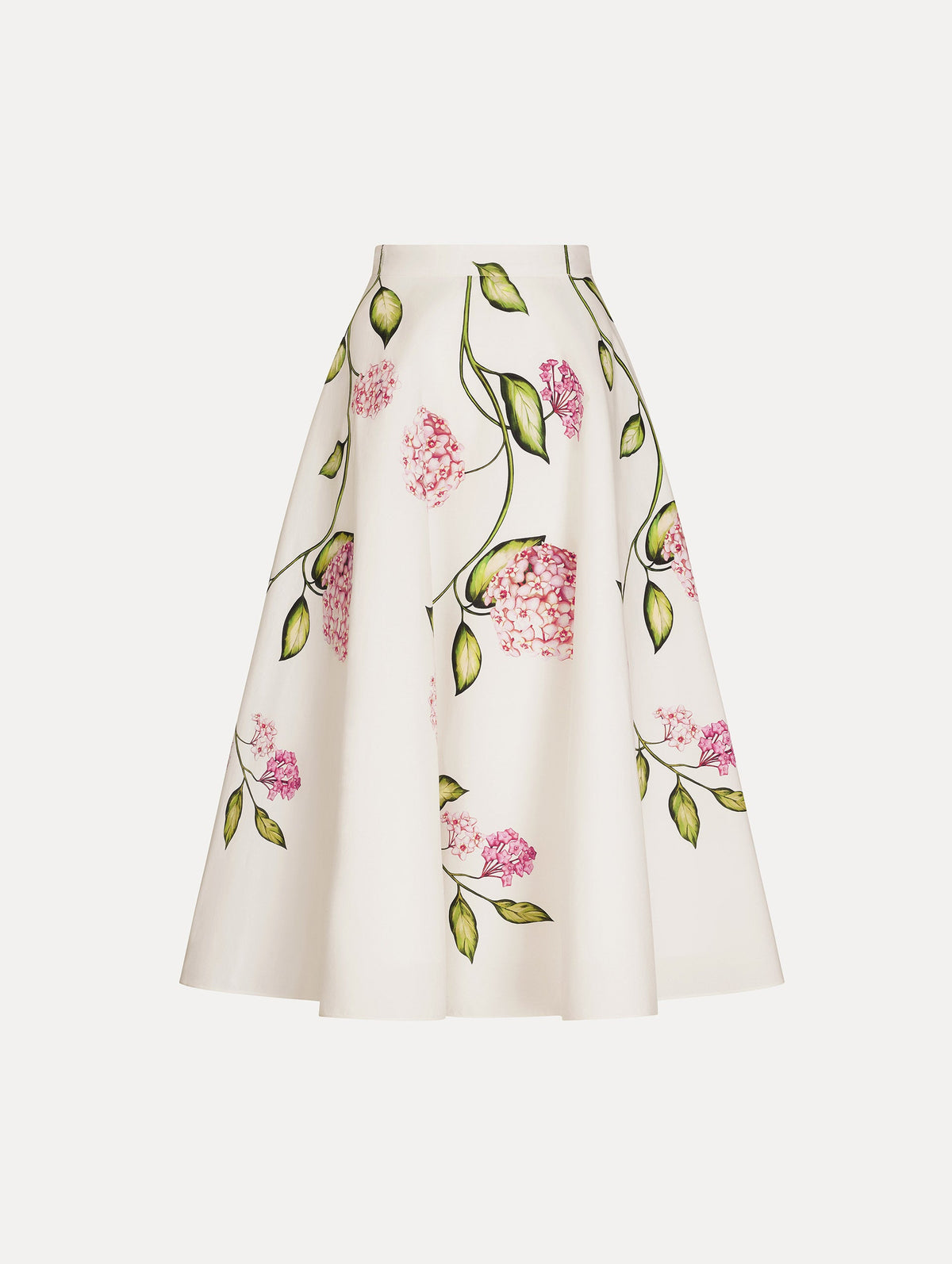 Oscar de la Renta Porcelain Flower Cotton Poplin Skirt