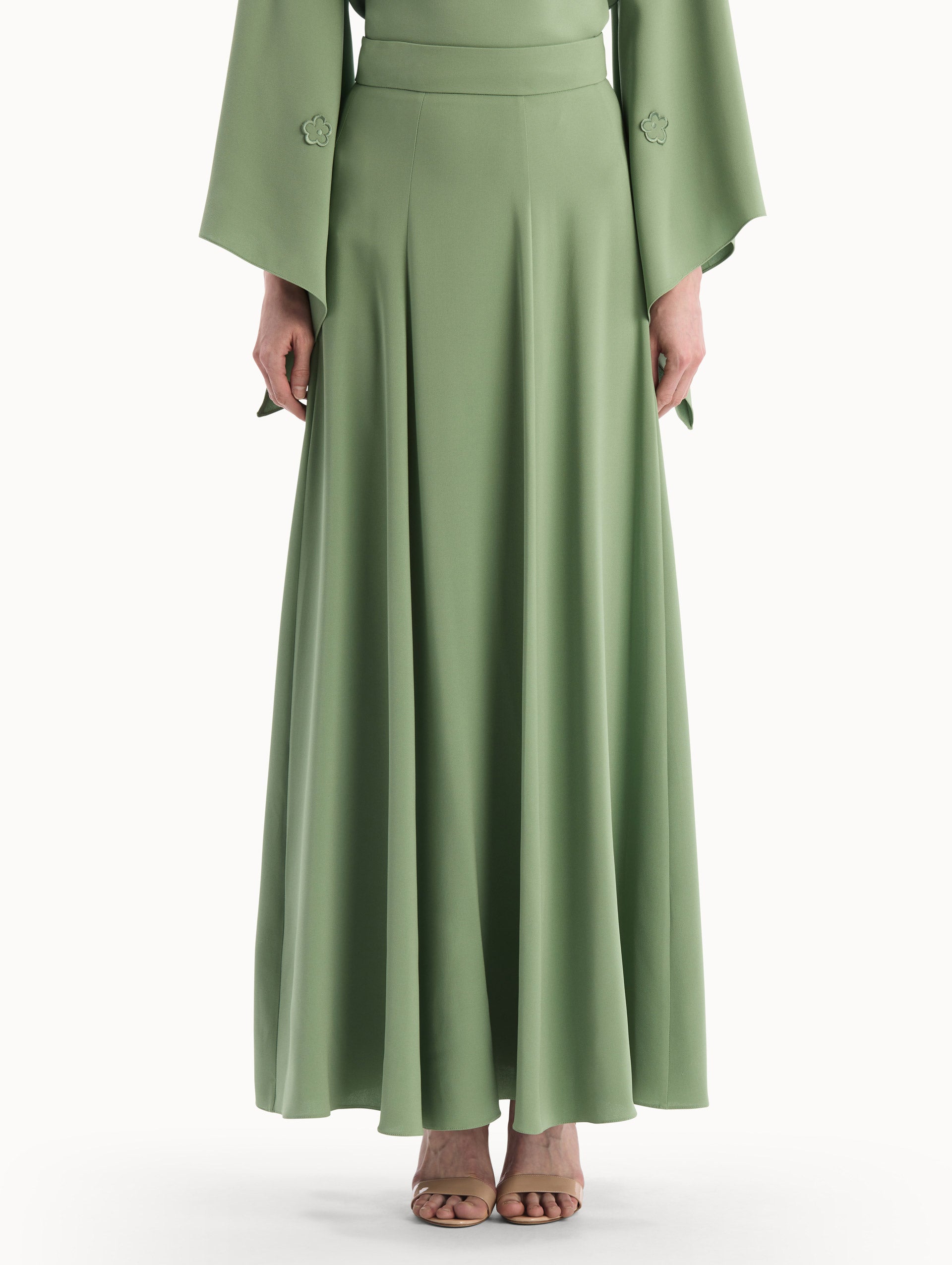 Oscar de la Renta Silk Georgette Midi Skirt