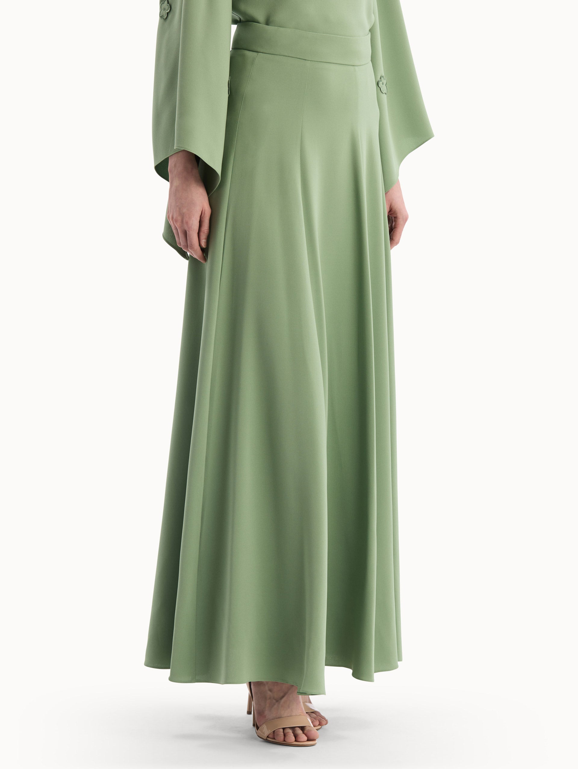 Oscar de la Renta Silk Georgette Midi Skirt