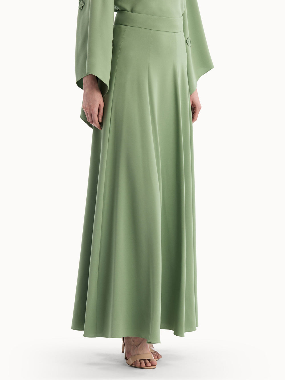 Oscar de la Renta Silk Georgette Midi Skirt