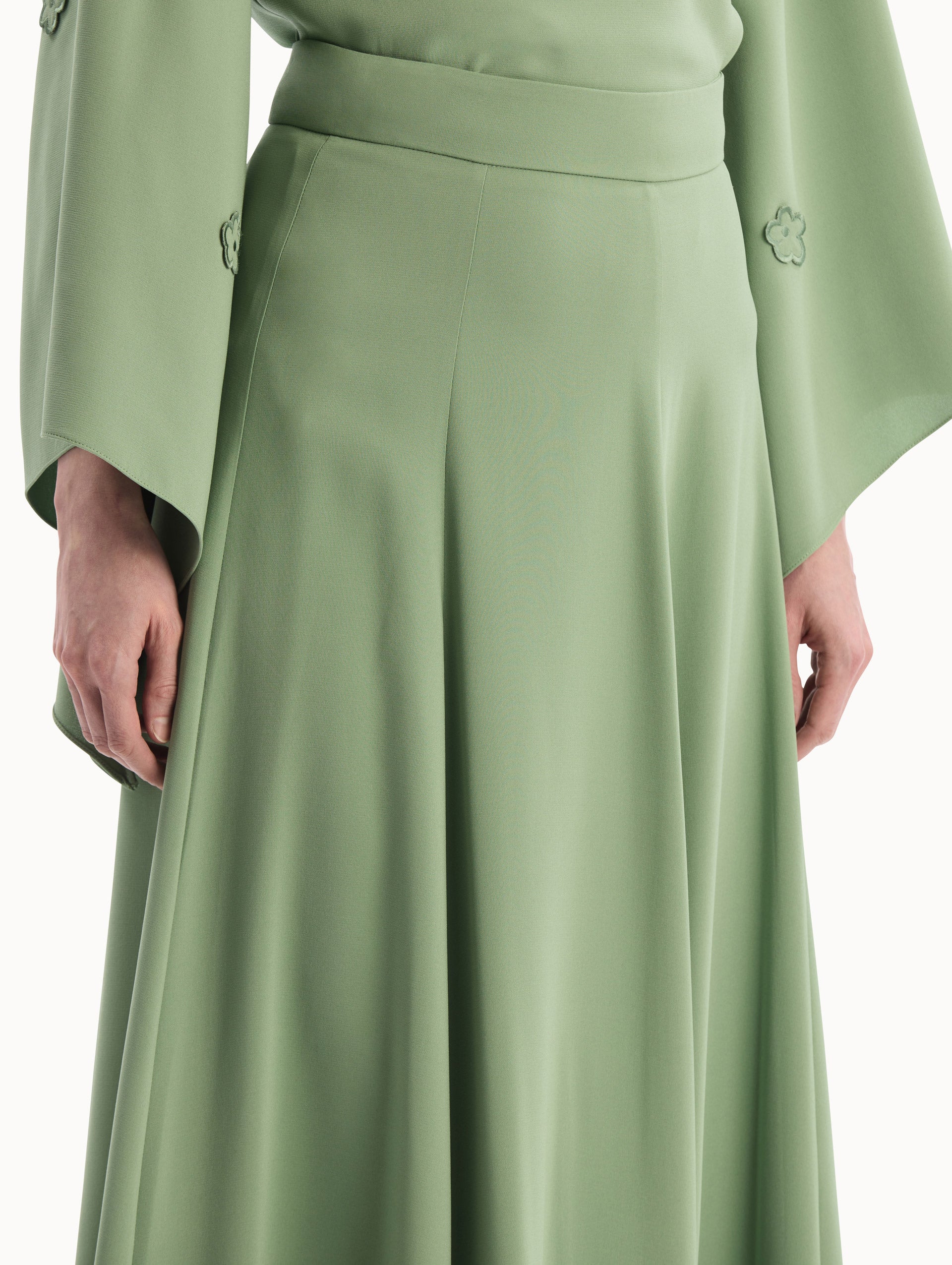 Oscar de la Renta Silk Georgette Midi Skirt