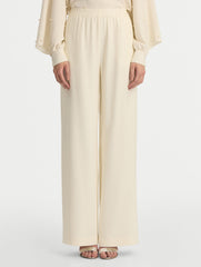 Oscar de la Renta Silk Georgette Wide Leg Pant