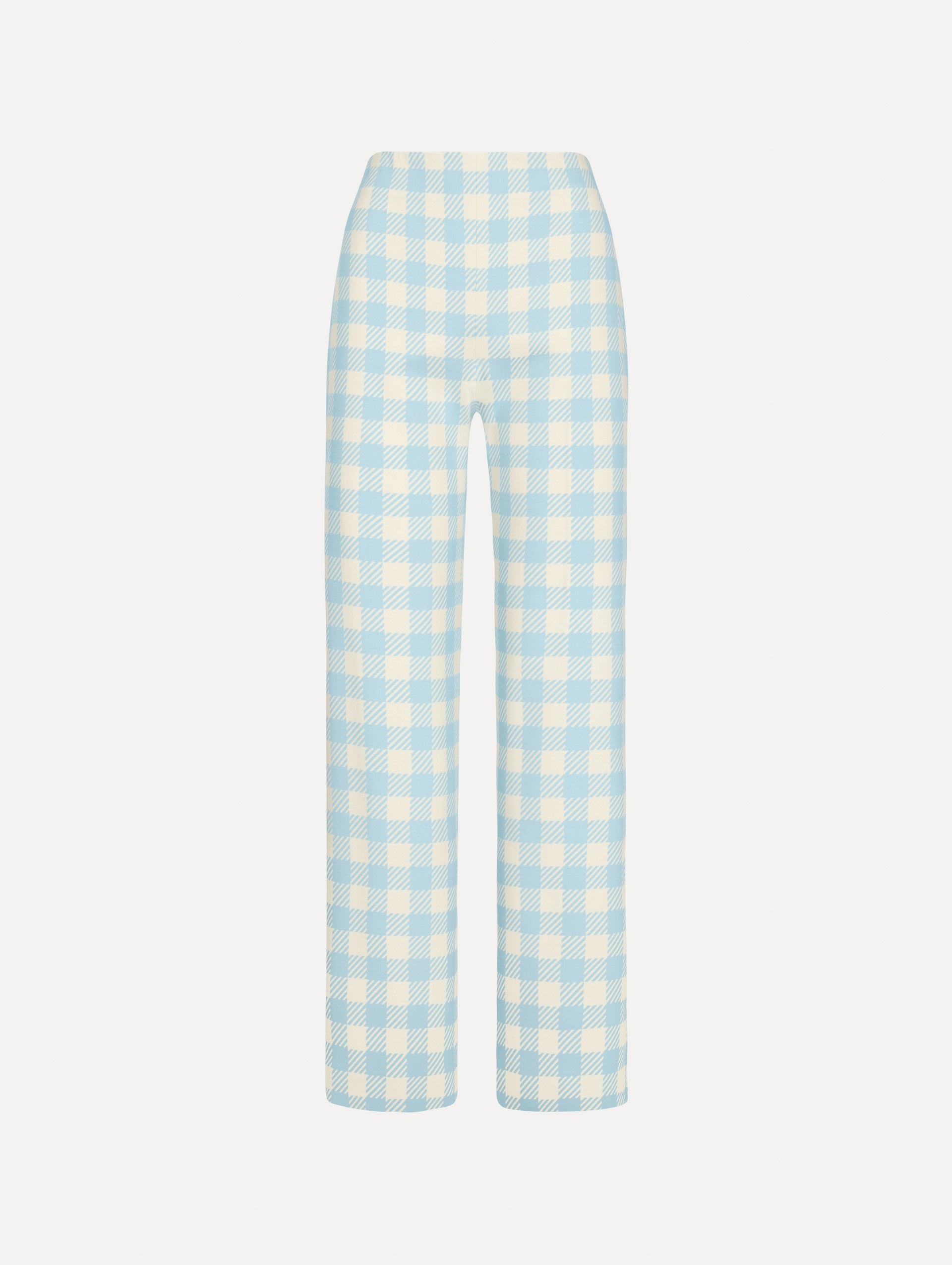Oscar de la Renta Gingham Wool-Blend Pant