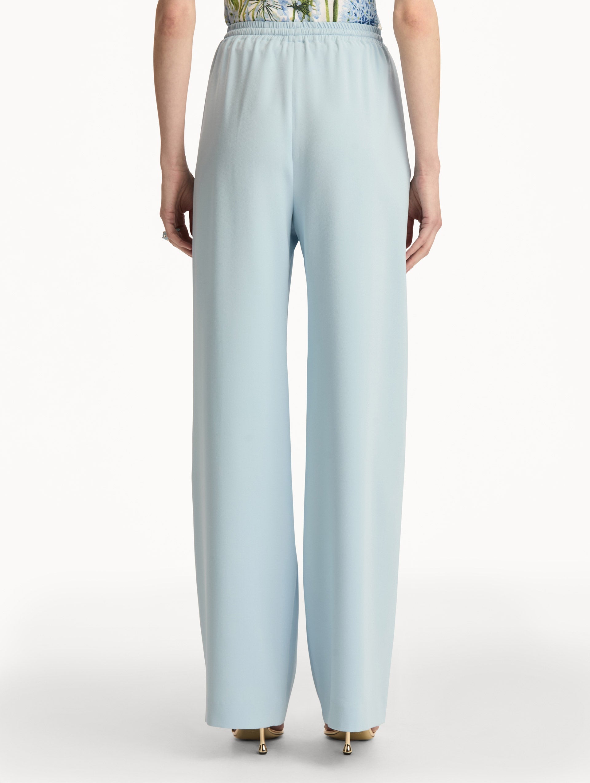 Oscar de la Renta Silk Georgette Drawstring Pant