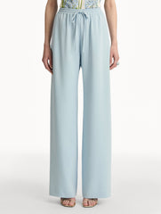 Oscar de la Renta Silk Georgette Drawstring Pant