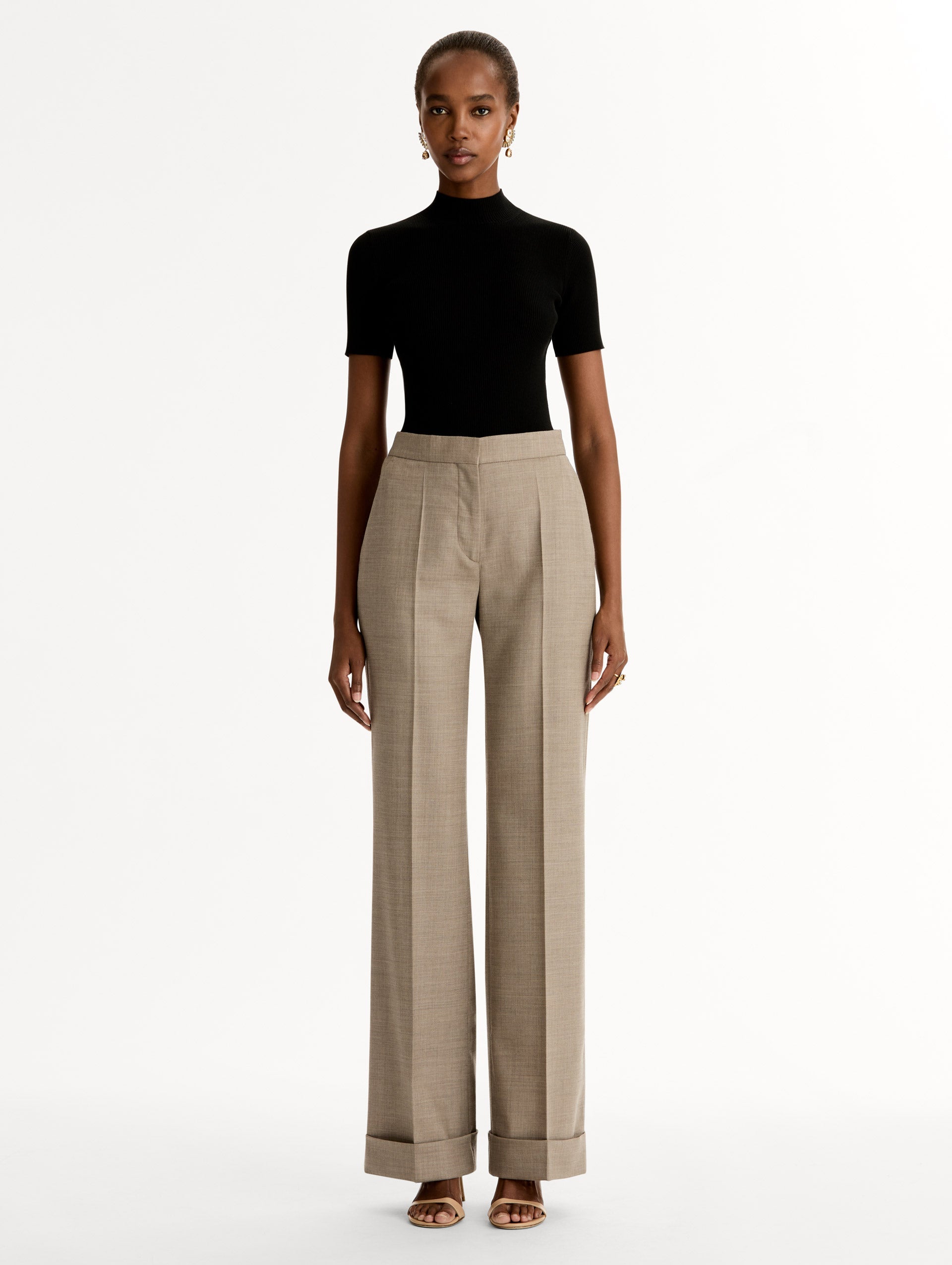 Oscar de la Renta Wool-Blend Wide-Leg Pant