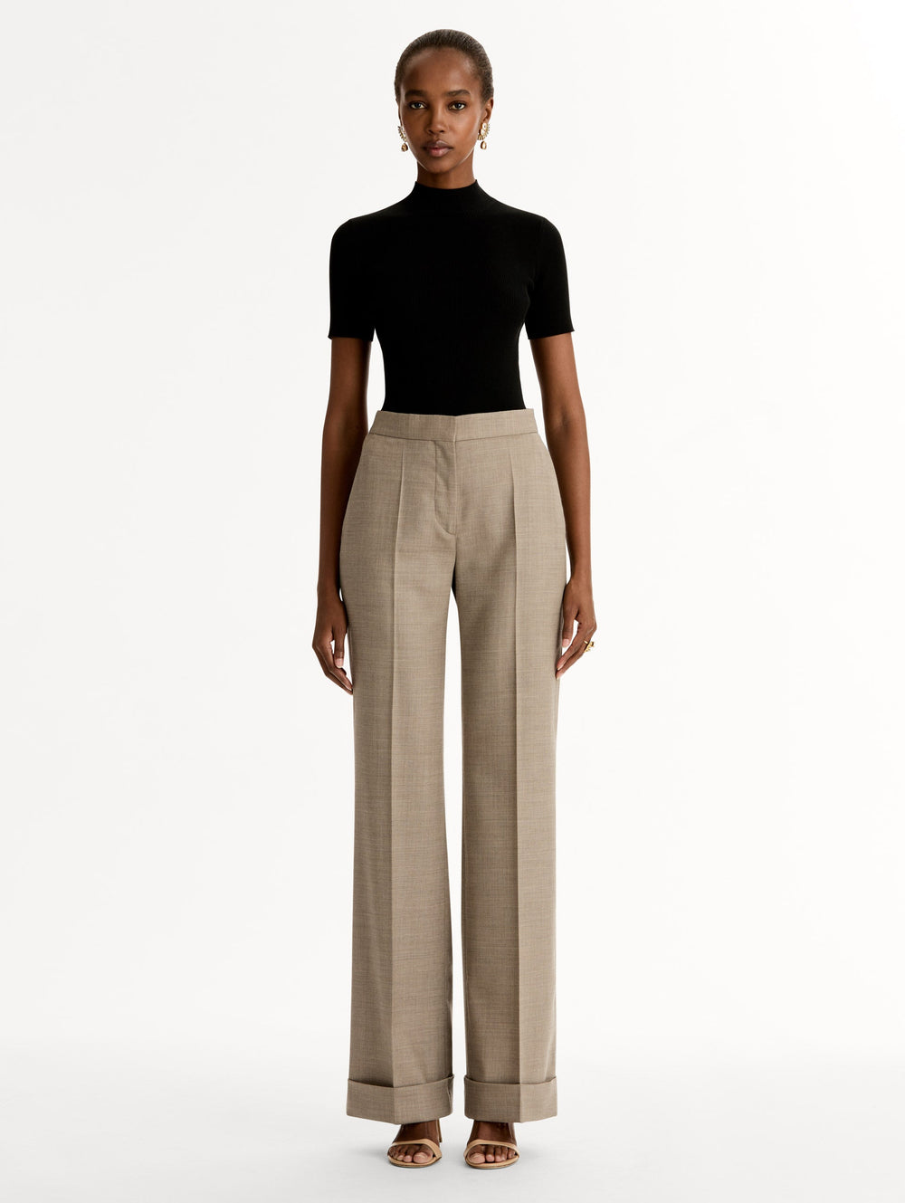 Oscar de la Renta Wool-Blend Wide-Leg Pant