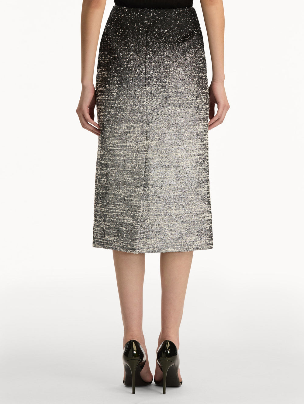 Oscar de la Renta Ombré Lurex Bouclé Jacquard Skirt
