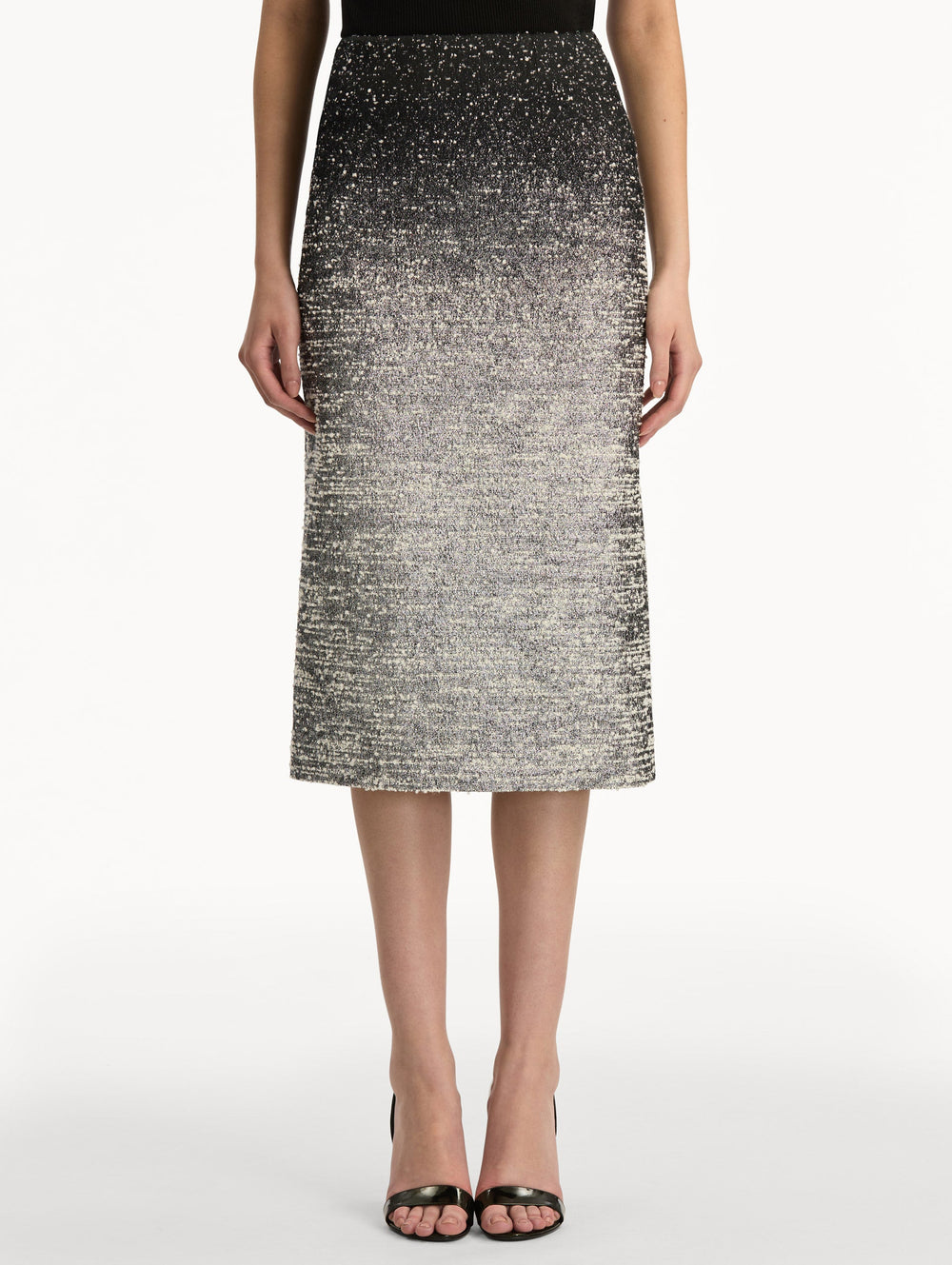 Oscar de la Renta Ombré Lurex Bouclé Jacquard Skirt
