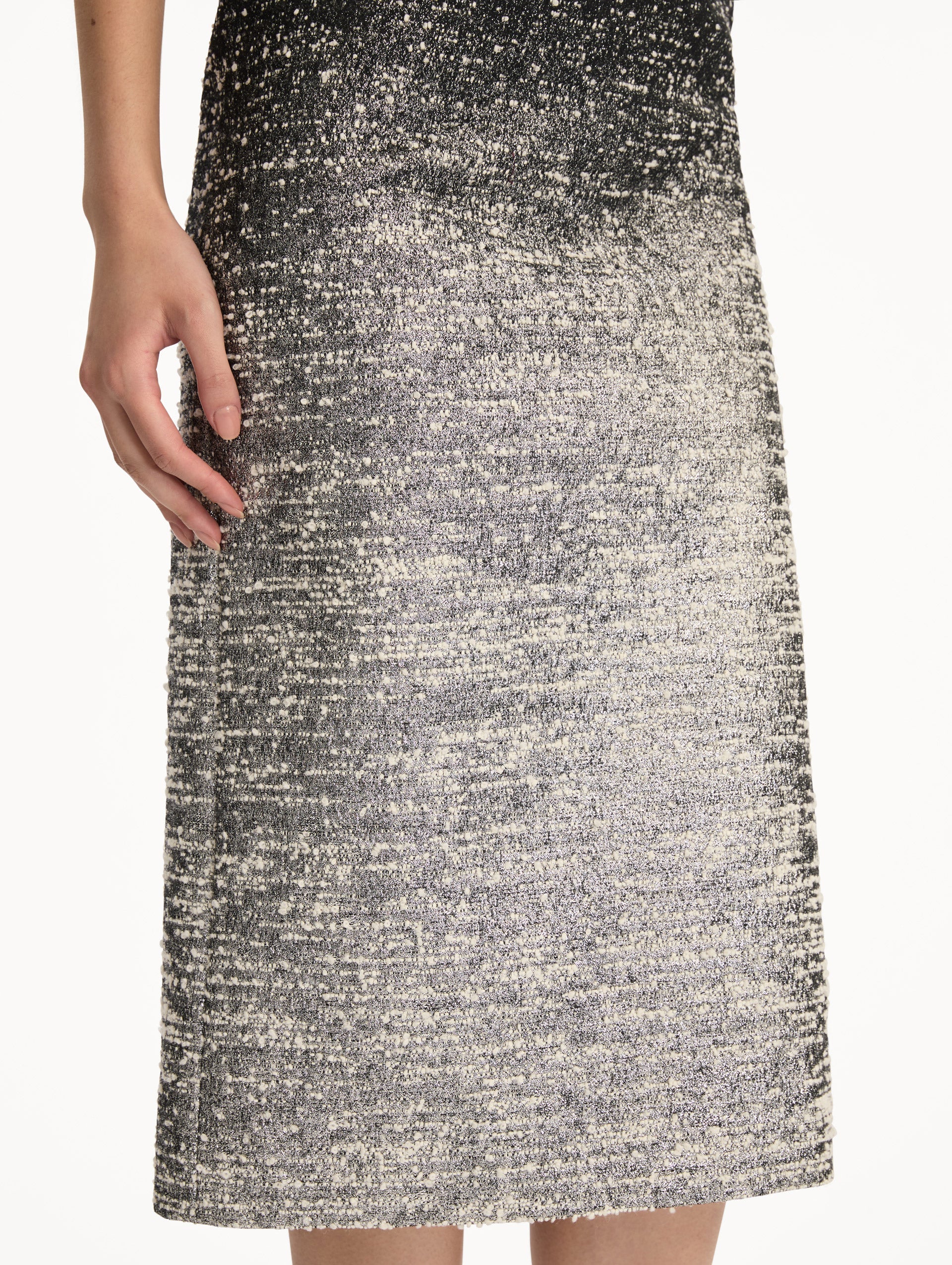 Oscar de la Renta Ombré Lurex Bouclé Jacquard Skirt